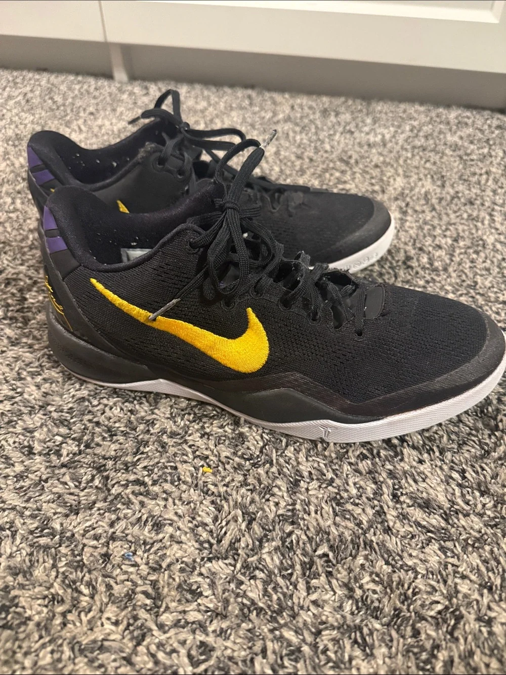 Nike Kobe Bryant Basketball Shoes Black Gold Purple Youth 7Y Women’s 8.5